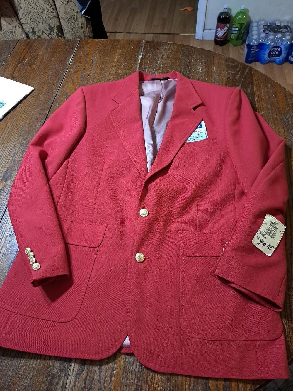 New 42L Regent Red Single Breast Notch Lapel Suit Jacket Blazer Sports Coat NWT